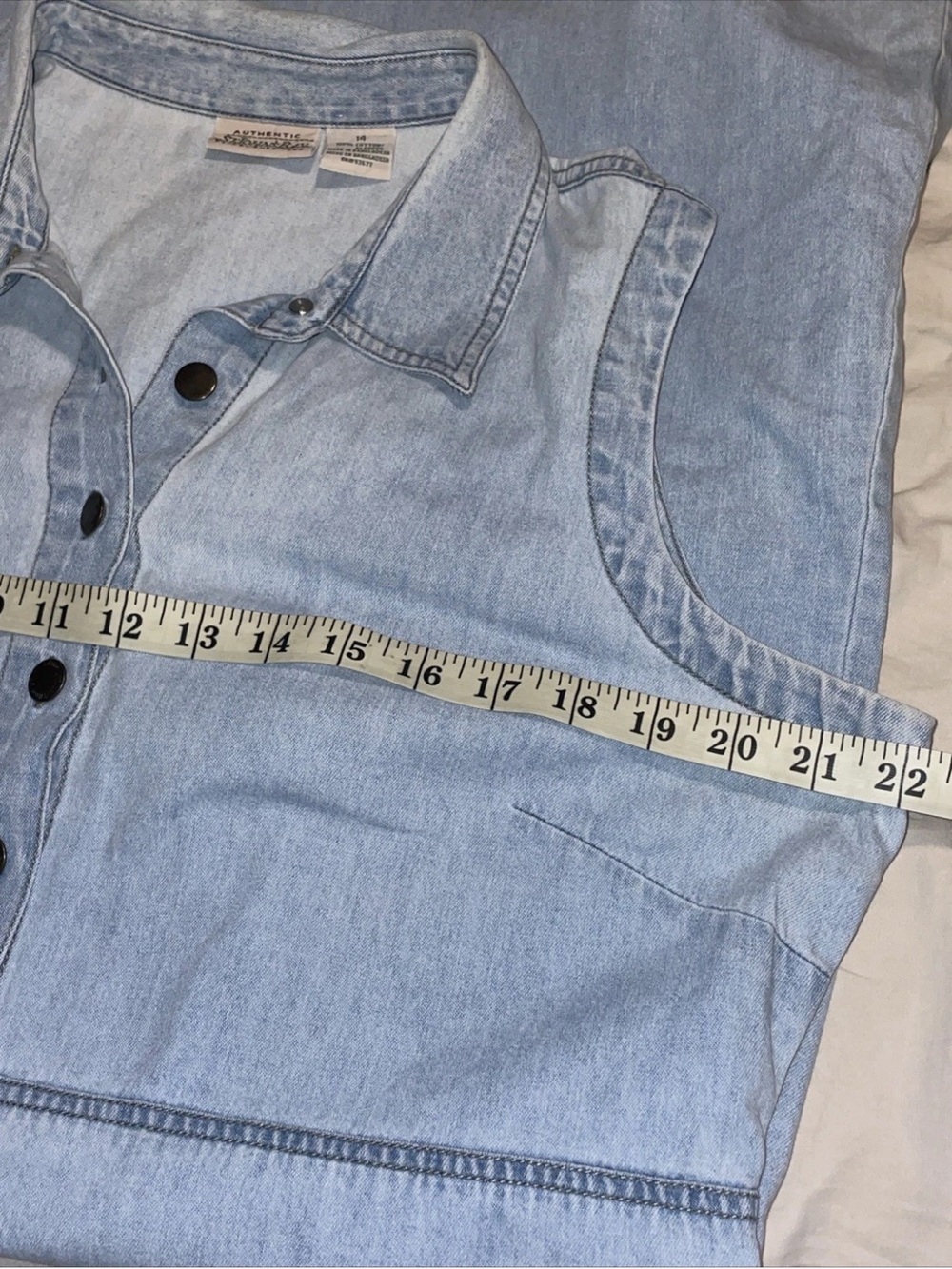 St. John's Bay 14 Light Wash Denim Button-Front Dress - Picture 10 of 15